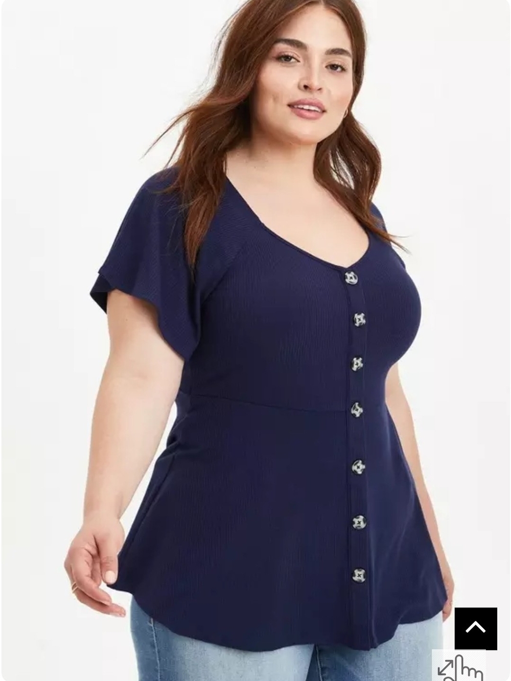 Torrod Peplum Button Front Top